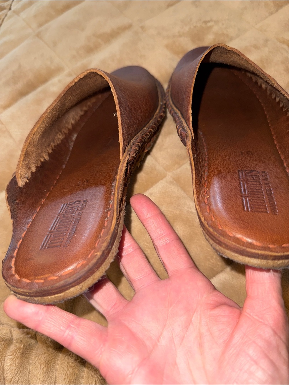 Mohinders Handmade  Brown Leather Slip-On Mule Loafers - Picture 4 of 12